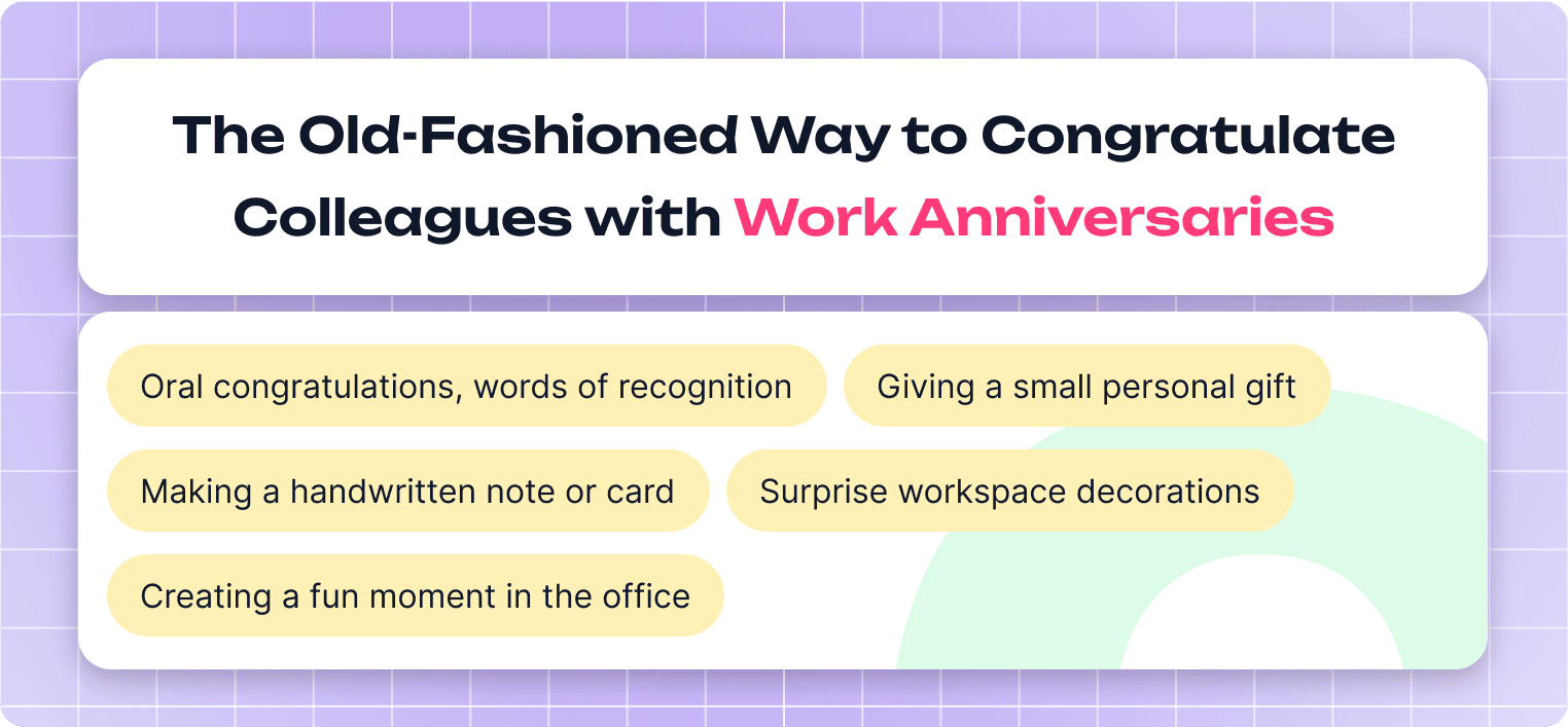 Congratulate colleagues with work anniversaries the old-fashioned way
