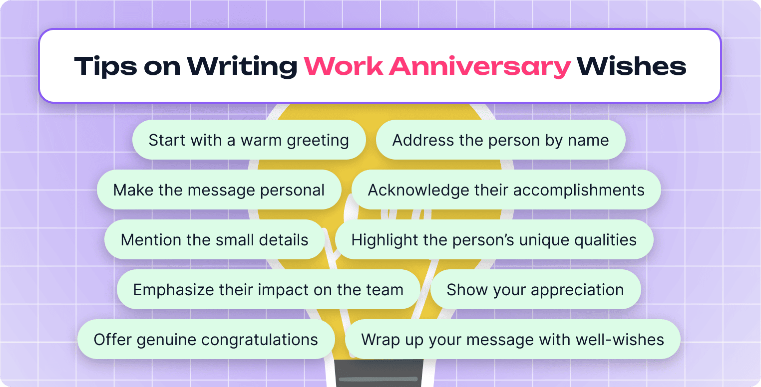 Tips on How to Write Work Anniversary Wishes