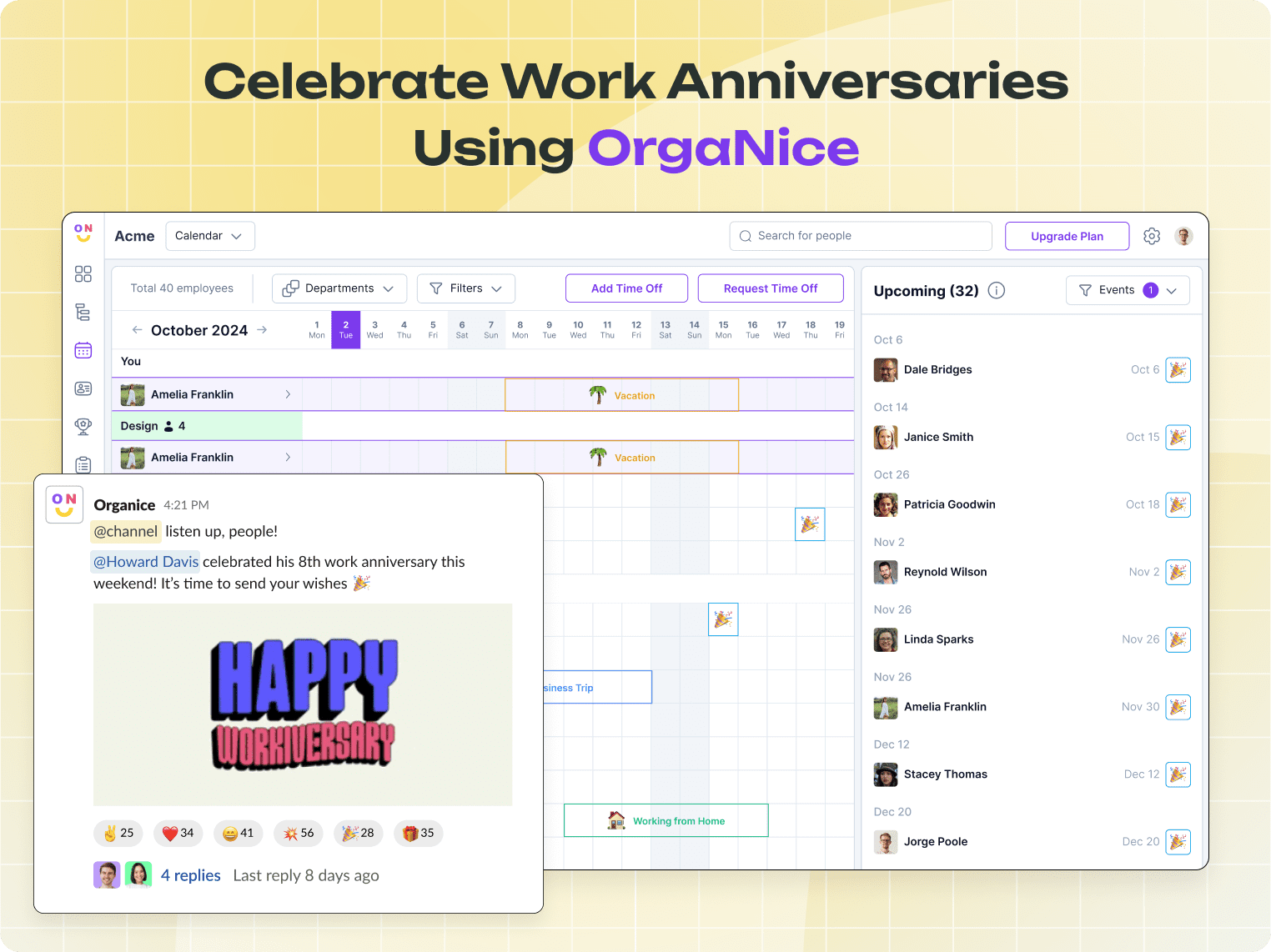 Celebrate Work Anniversaries in Slack