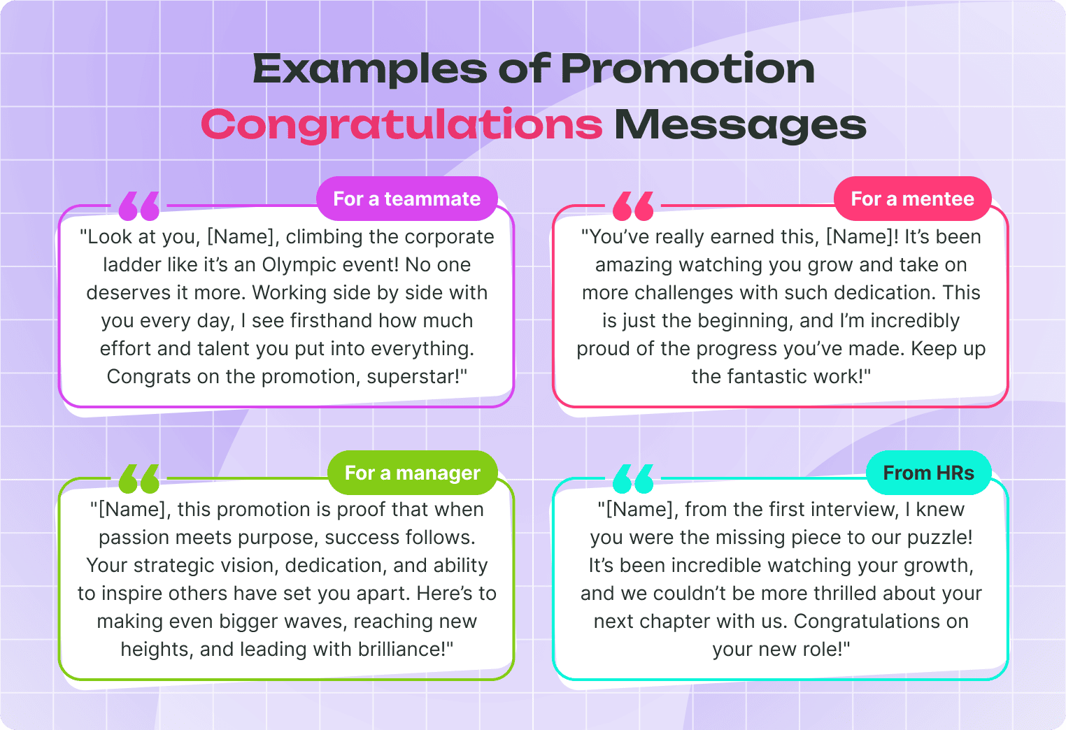 Promotion Congratulations Message Samples