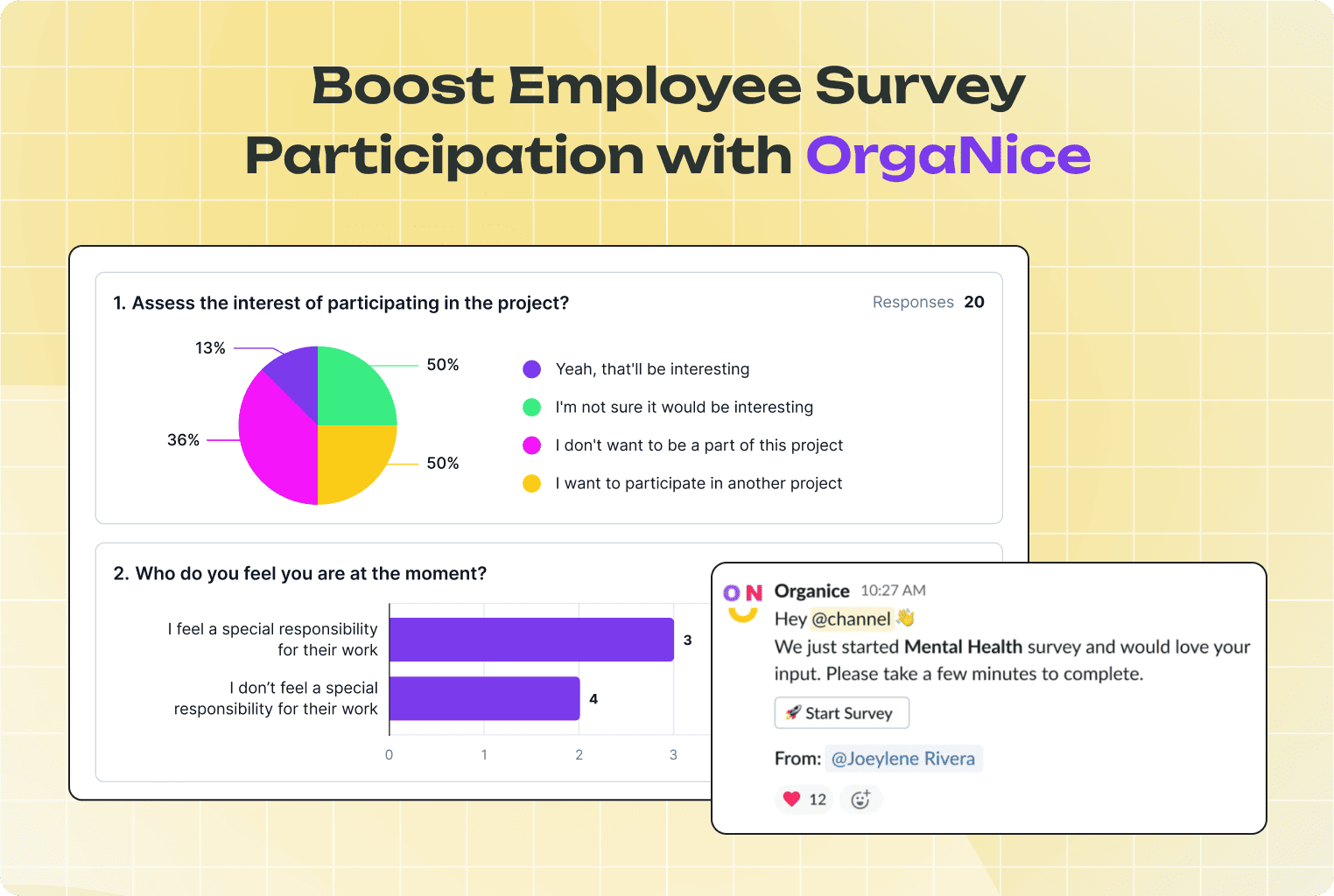 Increase Employee Survey Participaion with OrgaNice