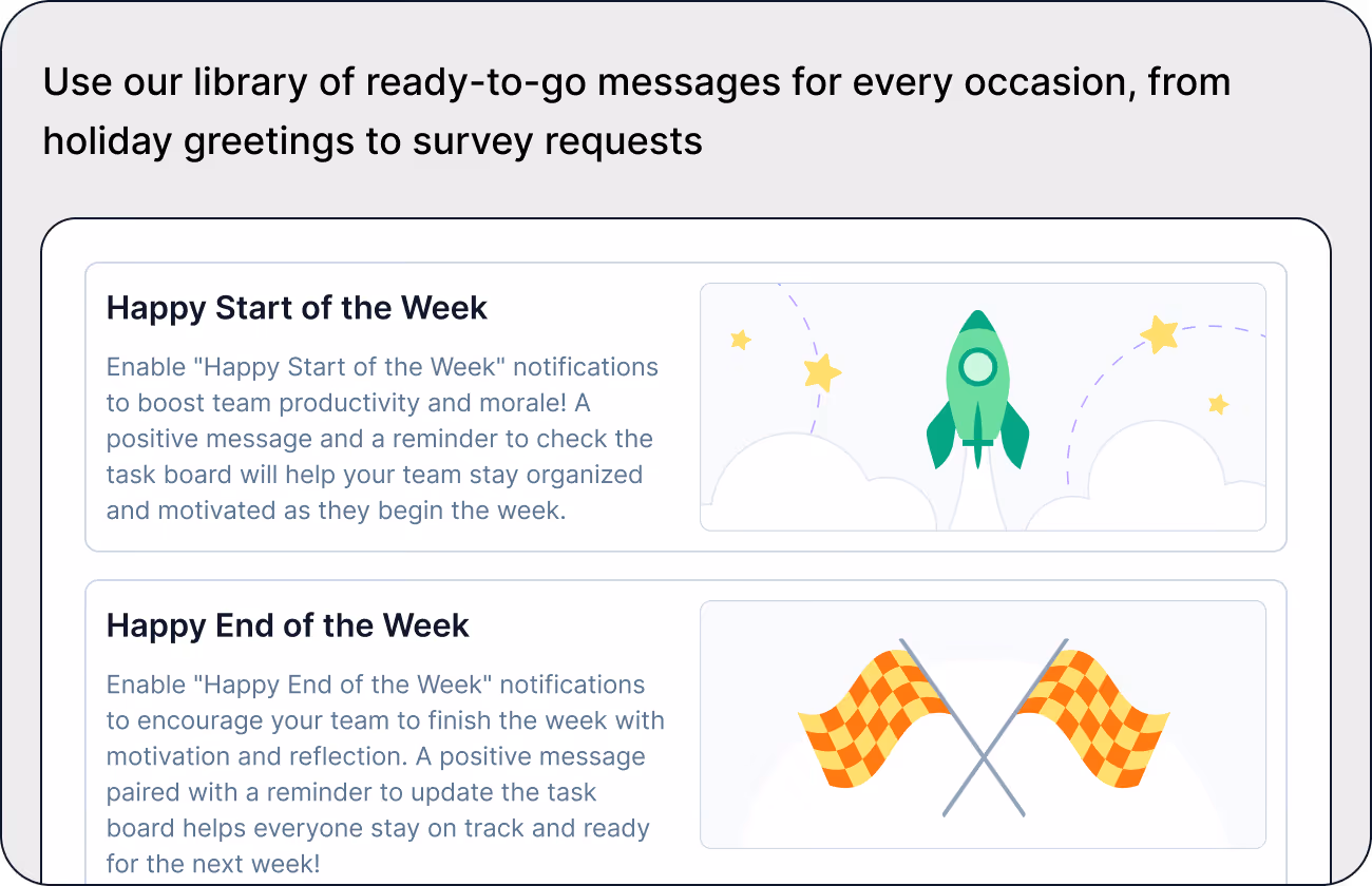 Ready-to-go messages for every occasion
