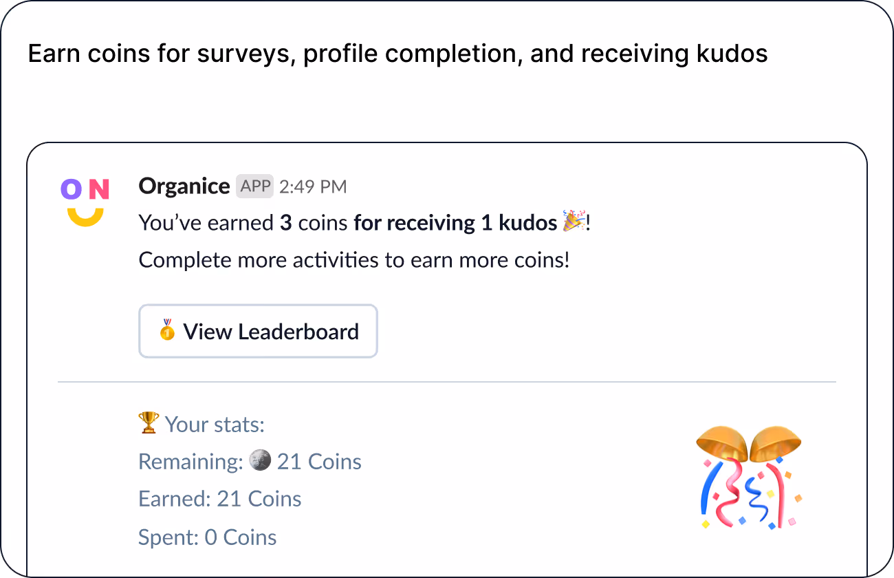Earn coins for surveys, profile completion, and kudos