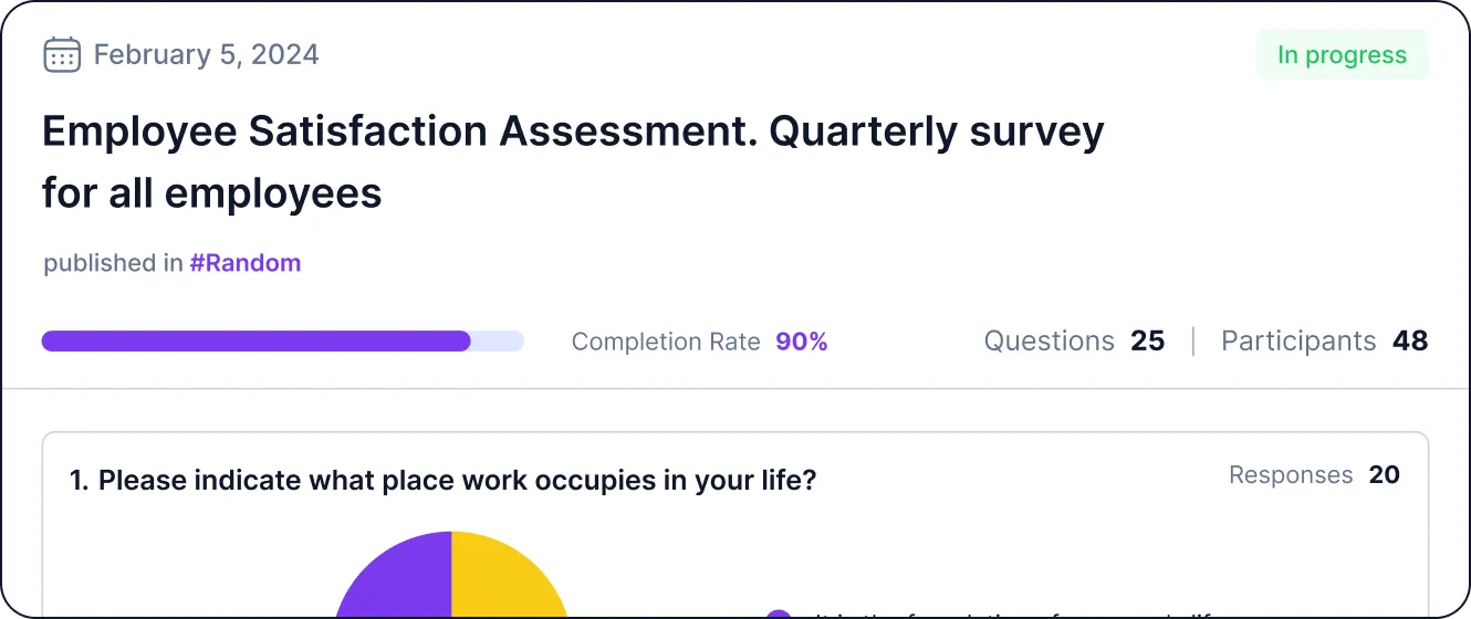 Track the progress, see results in real-time, and analyze them via the OrgaNice’s admin panel.